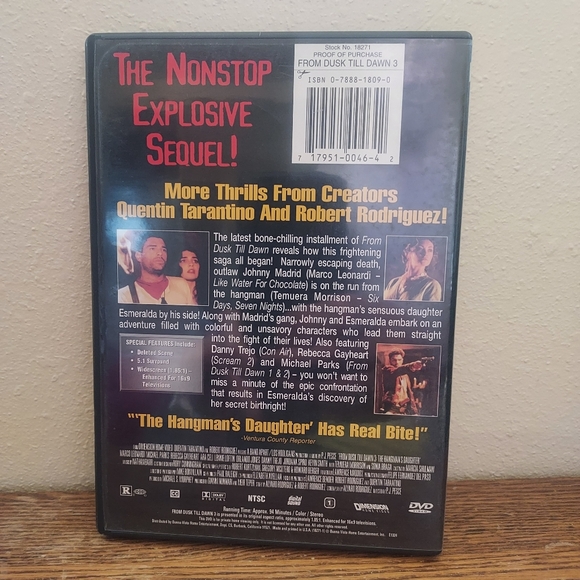 From Dusk Till Dawn 3: The Hangmans Daughter (DVD, 2006) Pre-Owned Tested - Picture 2 of 2